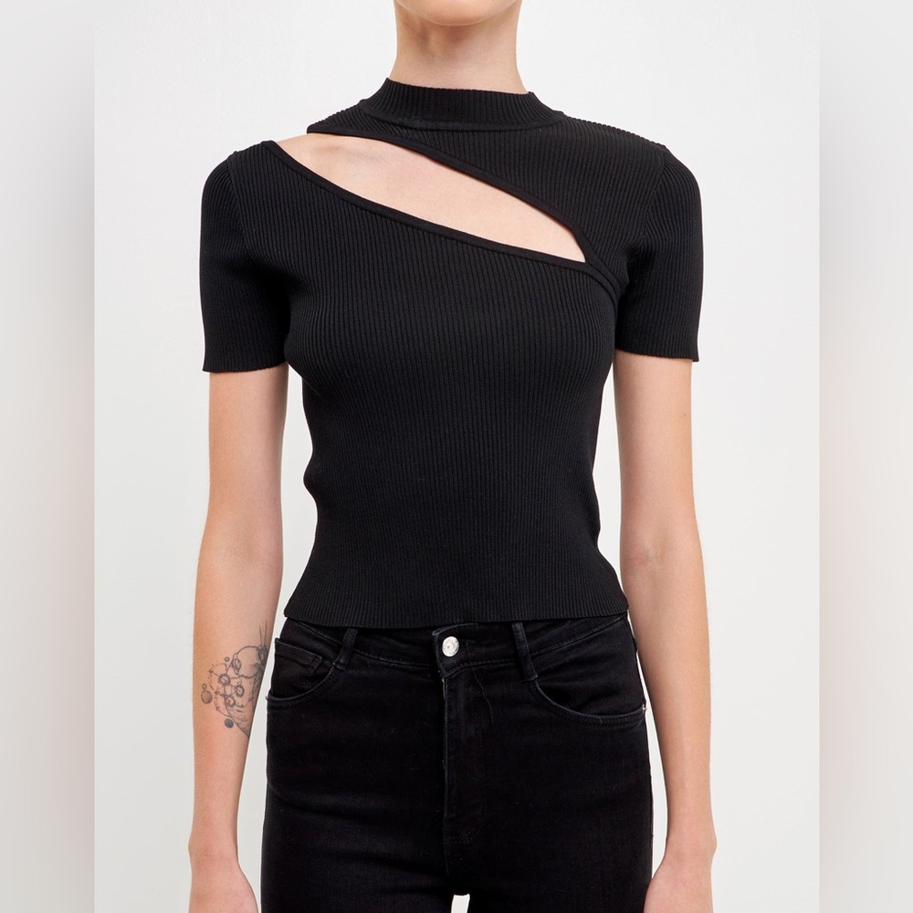 Cut Out Knit Top